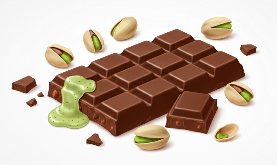 Chocolat au lait-Pistache